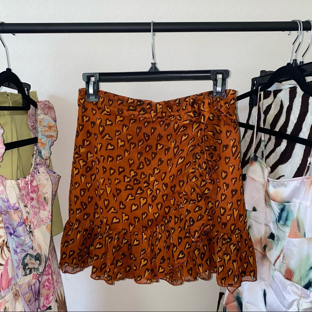 Urban Outfitters Tie Front Ruffle Rara Mini Skirt - Picture 3 of 6
